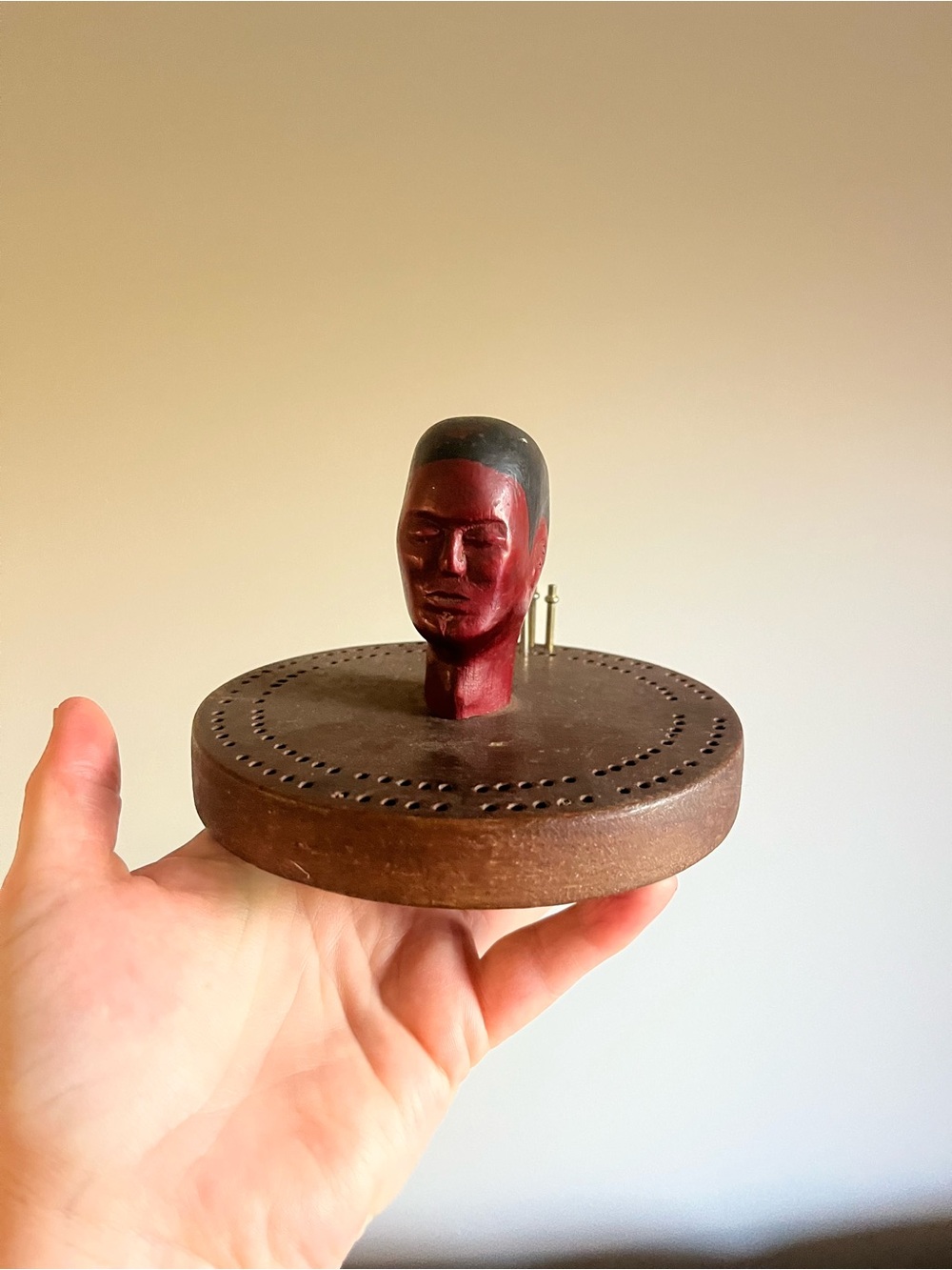 Hand-Carved Cribbage Board